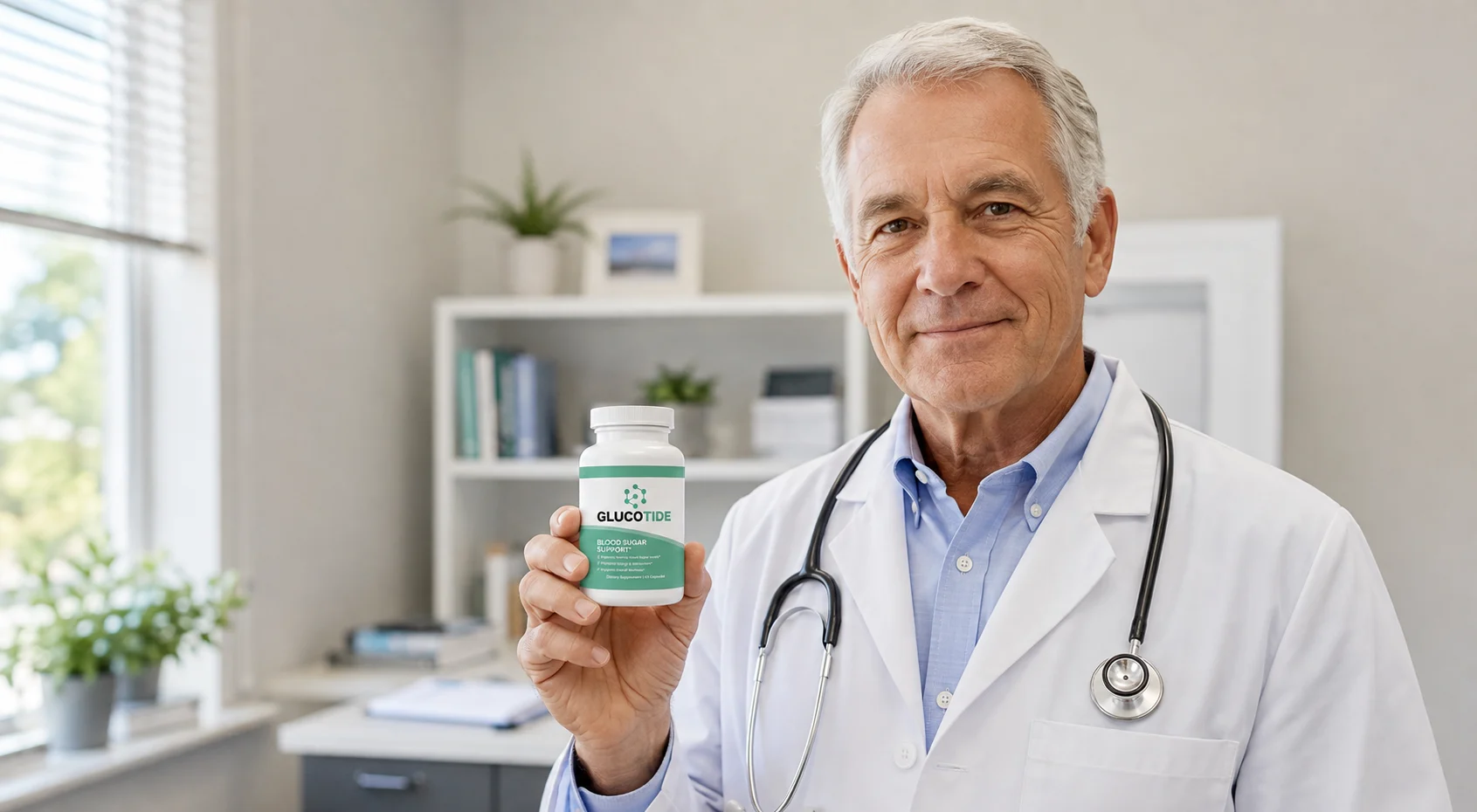 Dr. Richard W. Barrett holding GlucoTide